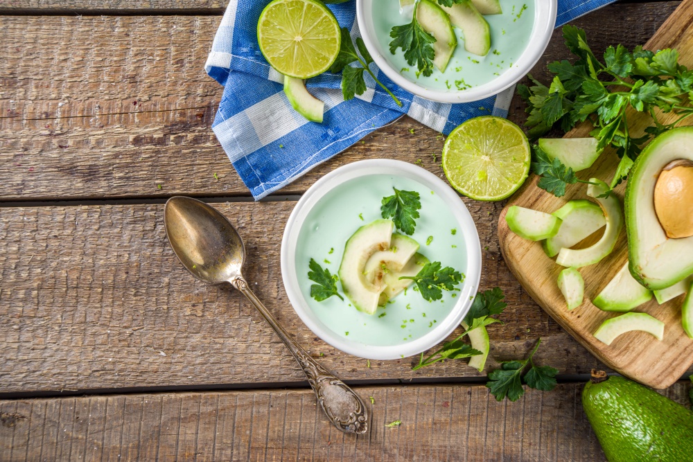 bowl of avocado soup