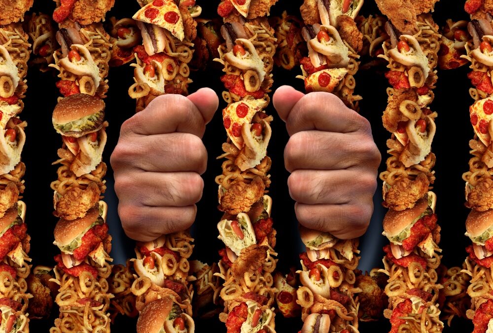 hands around prison bars that look like food