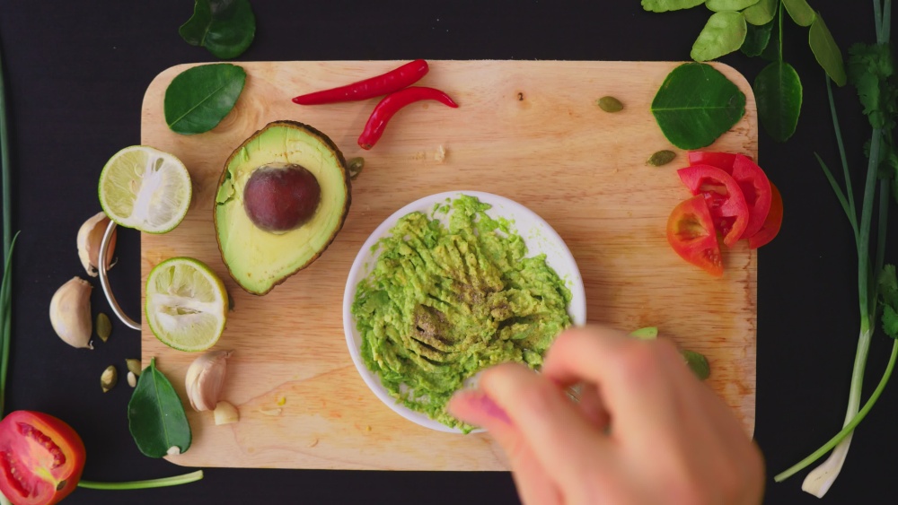 avocado on a cutting board